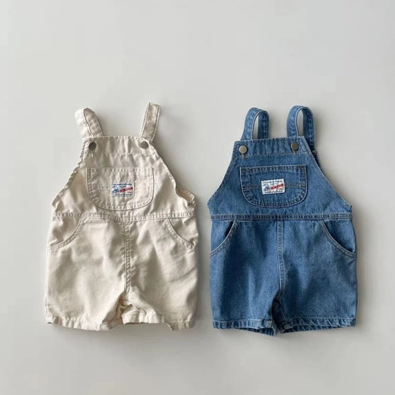 HY2632 Summer Korean Style Children's Clothing Unisex Denim Overalls Short Pants Casual Fashionable Baby Toddler Kids' Outfit
