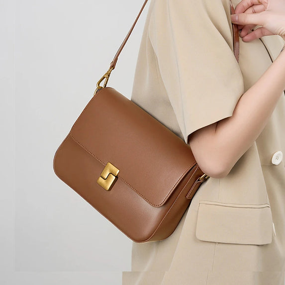 Toptrends Cowhide Genuine Leather Small Crossbody Bags For Women 2025 Luxury Designer Tofu Shoulder Purse Square Ladies Handbags