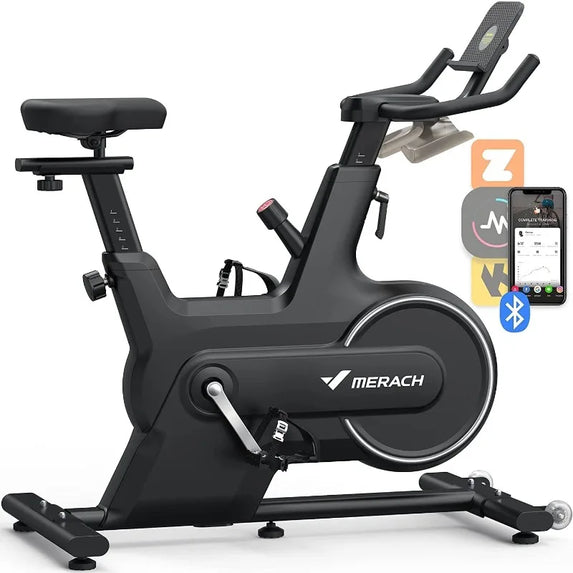 MERACH Indoor Cycling Bike, Exercise Bike with Magnetic/Auto Resistance,Bluetooth Bike with APP Data Tracking, and Tablet Holder