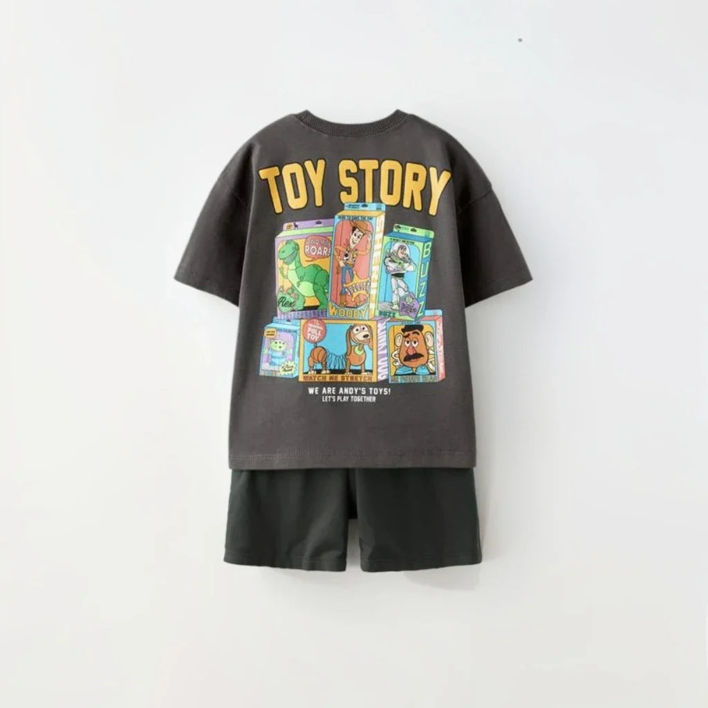 Short Sleeve Outfits Kids Summer Clothing 1-7Years Old Child Costume Cartoon Tees Toddler Boys New Fashion T-shirt+Shorts