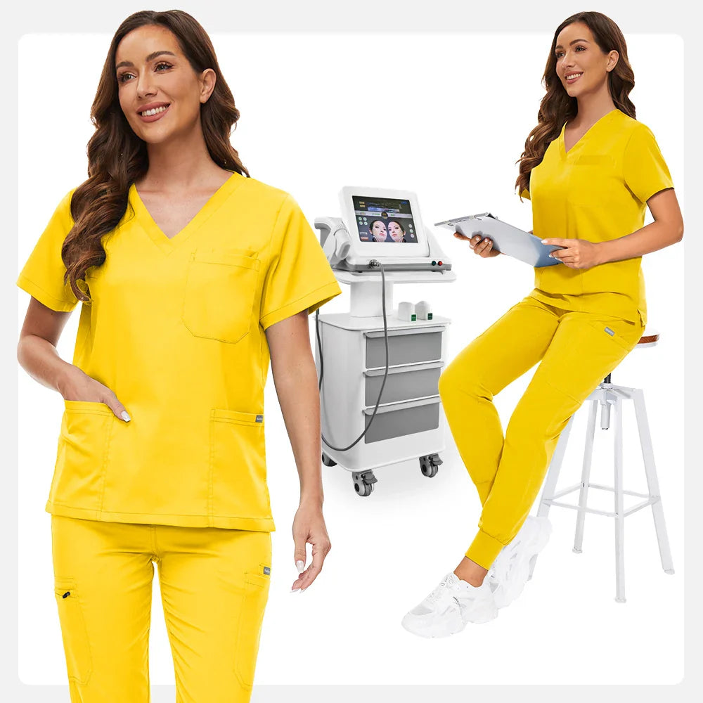 Hospital Scrub Sets Uniform Women Jogger Suit Nurse Accessories Medical Surgical Scrub Sets Pharmacy Healthcare Work Wear Unisex