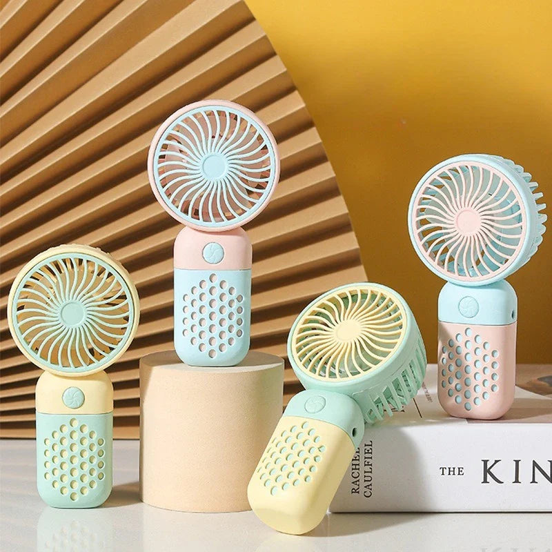 2025 New Handheld Charging Fan Cartoon Cute Small Student Charging Small Fan Portable Mini USB Fan Mini Pocket