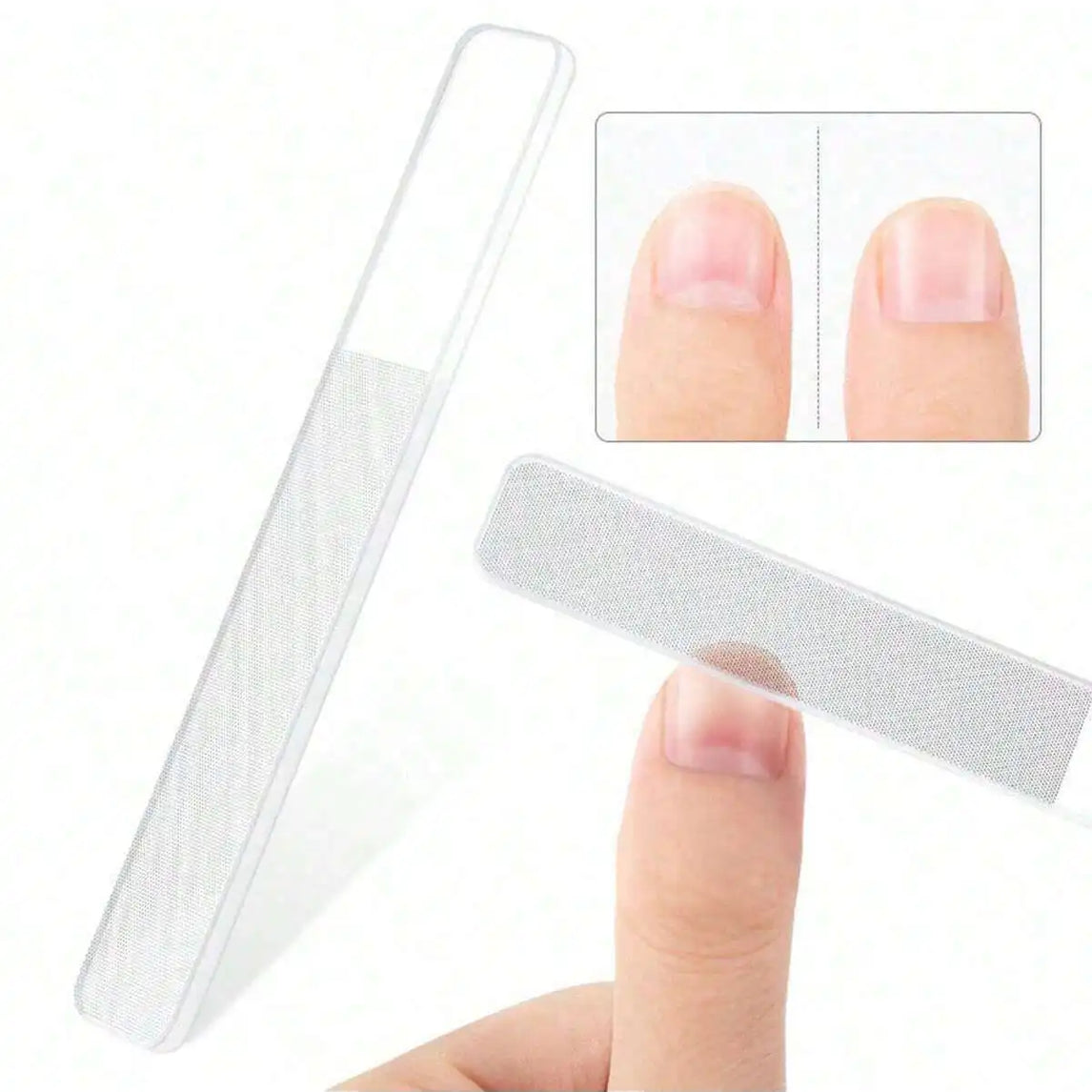 3pcs Nano Glass Nail Files Professional Sanding Polishing Files Transparent Nail File Grinding Equipment Manicure Art Tools