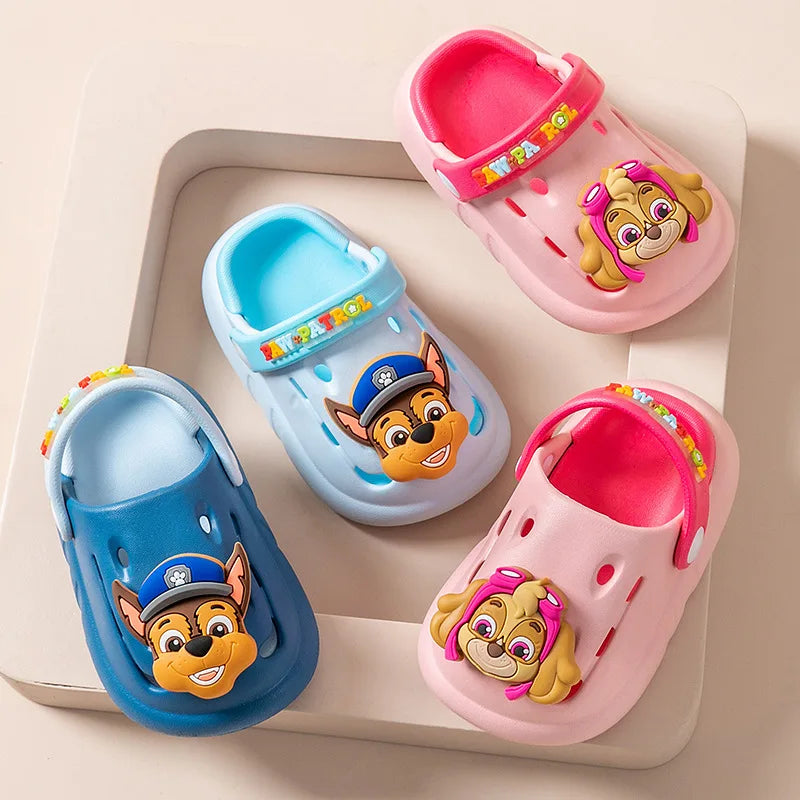 PAW PATROL Kids' Garden Shoes Boy and Girl Indoor Non-slip Soft Sole Slippers Breathable Deodorant Cute Cartoon Bow-Top Sandals