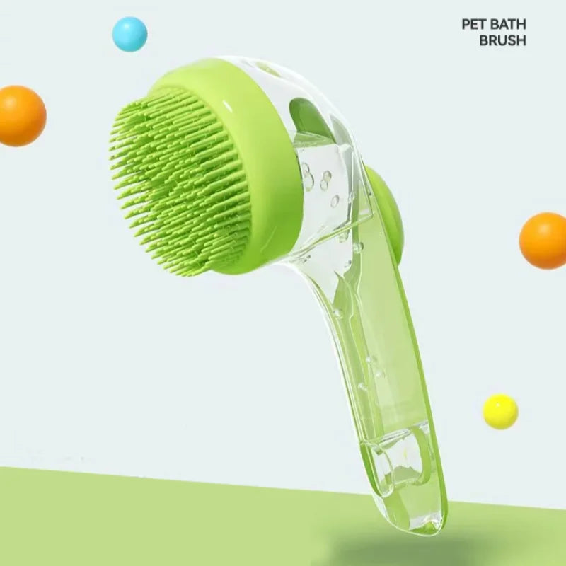 Pet Bath Brush 2025 New 2 In 1 Dog Bath Brush With Built-in Shampoo Dispenser Pet Wash Brush Dogs Cats Grooming Massage Brush