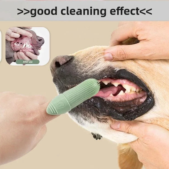 Dog Toothbrush, 360° Cleaning Finger Toothbrush for Dogs, Food Grade Silicone Dog Finger Toothbrush for Dogs & Cats Dental Care