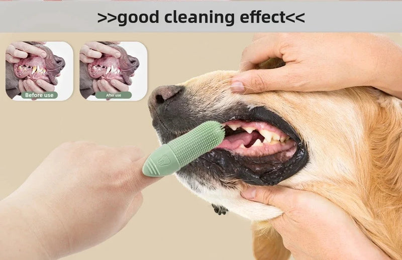 Dog Toothbrush, 360° Cleaning Finger Toothbrush for Dogs, Food Grade Silicone Dog Finger Toothbrush for Dogs & Cats Dental Care