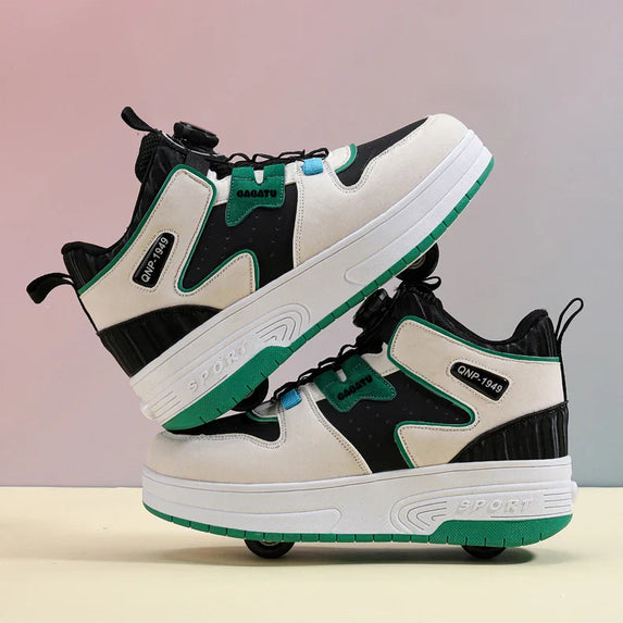 Children Junior Roller Skate Shoes Kids Sneakers with Two Boys Girls Wheels Shoes Running Adult Casual Boys Shoes size 31-42