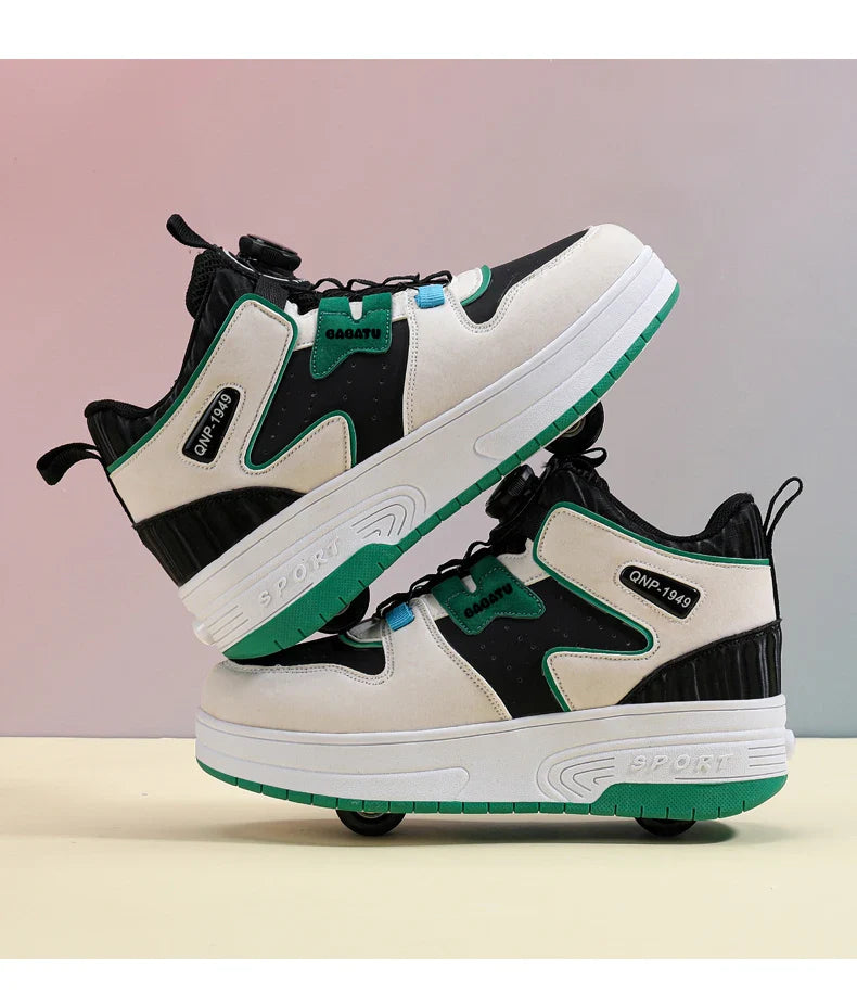 Children Junior Roller Skate Shoes Kids Sneakers with Two Boys Girls Wheels Shoes Running Adult Casual Boys Shoes size 31-42