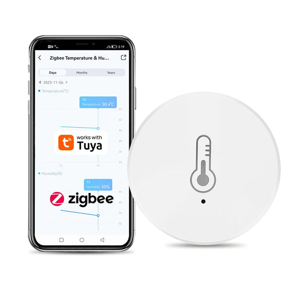 Tuya Zigbee 3.0 Temperature And Humidity Sensor Remote Monitor By Smart Life App Battery Powered Works With Alexa Google Home