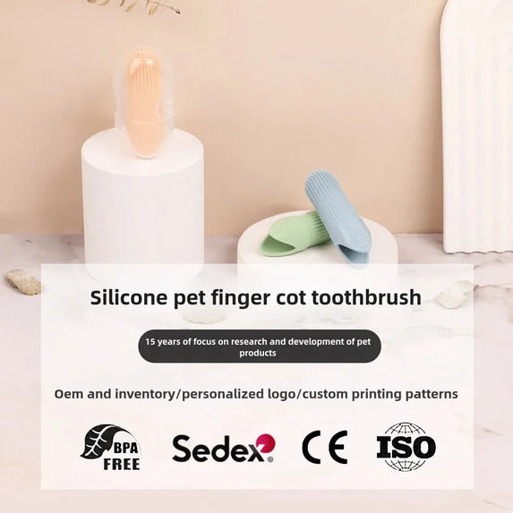 Dog Toothbrush, 360° Cleaning Finger Toothbrush for Dogs, Food Grade Silicone Dog Finger Toothbrush for Dogs & Cats Dental Care