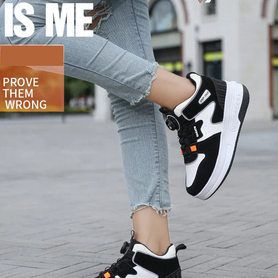 Children Junior Roller Skate Shoes Kids Sneakers with Two Boys Girls Wheels Shoes Running Adult Casual Boys Shoes size 31-42