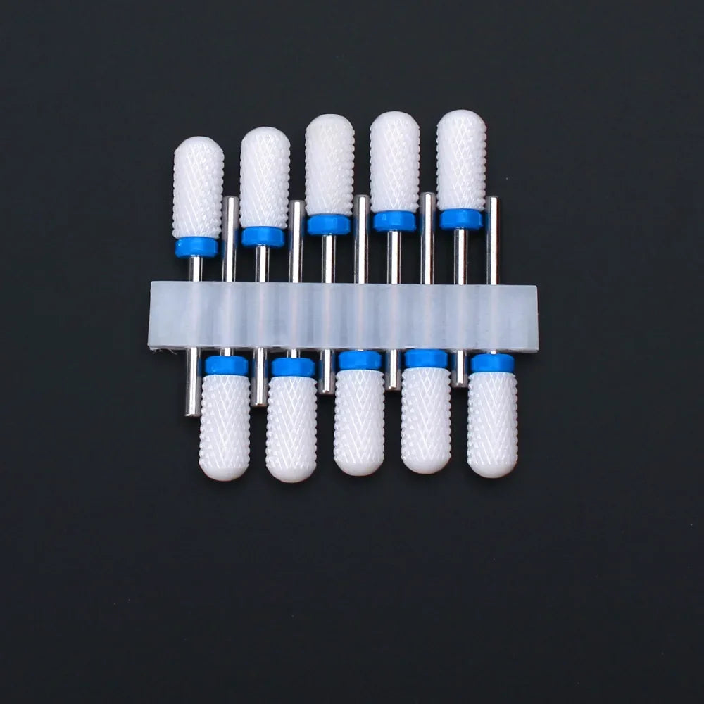 10pcs Ceramic Nail Drill Bits Set Milling Cutter for Manicure Drills Electric Nail Files Cuticle Remove Nail File Art Tools