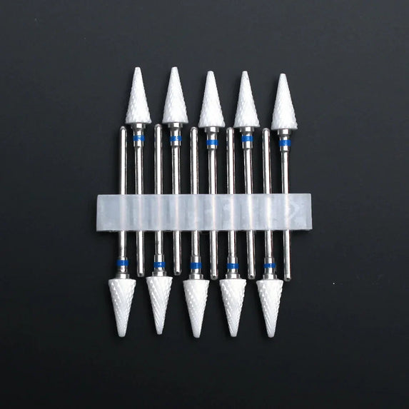 10pcs Ceramic Nail Drill Bits Set Milling Cutter for Manicure Drills Electric Nail Files Cuticle Remove Nail File Art Tools