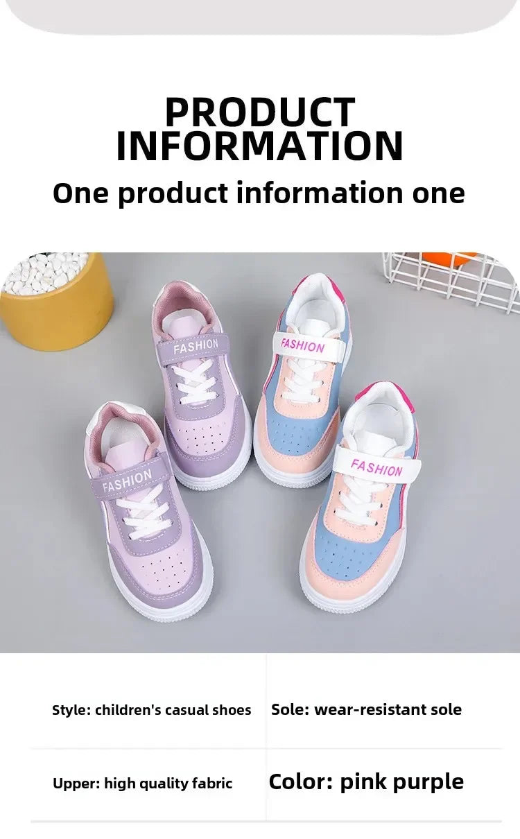 Girl's Fashion Non-slip Sneakers Purple New Casual Shoes Students Running Shoes Kids Children Girls Breathable Outdoor Shoes