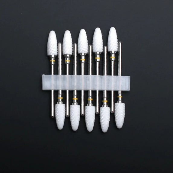 10pcs Ceramic Nail Drill Bits Set Milling Cutter for Manicure Drills Electric Nail Files Cuticle Remove Nail File Art Tools