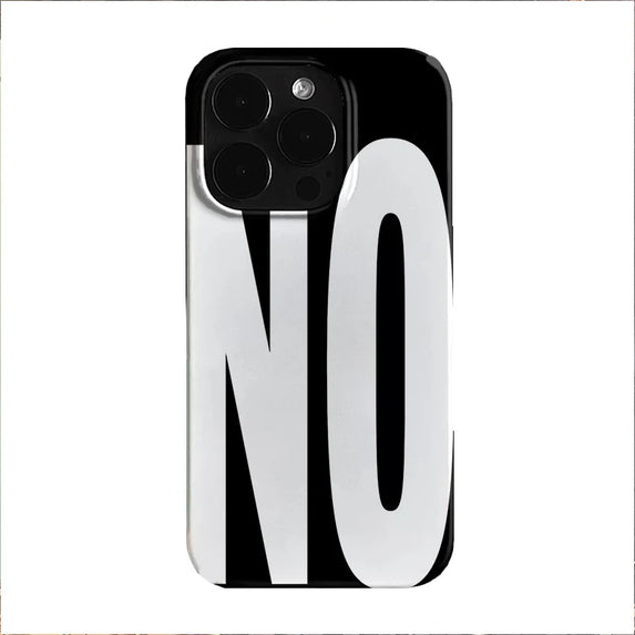 NO and YES Personalized Art Black and White Letters Phone Case For iPhone 16 15 14 13 12 11 Pro XS Max 7 8 Plus MINI Y2K Cover