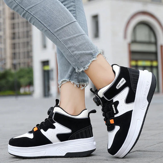 Children Junior Roller Skate Shoes Kids Sneakers with Two Boys Girls Wheels Shoes Running Adult Casual Boys Shoes size 31-42