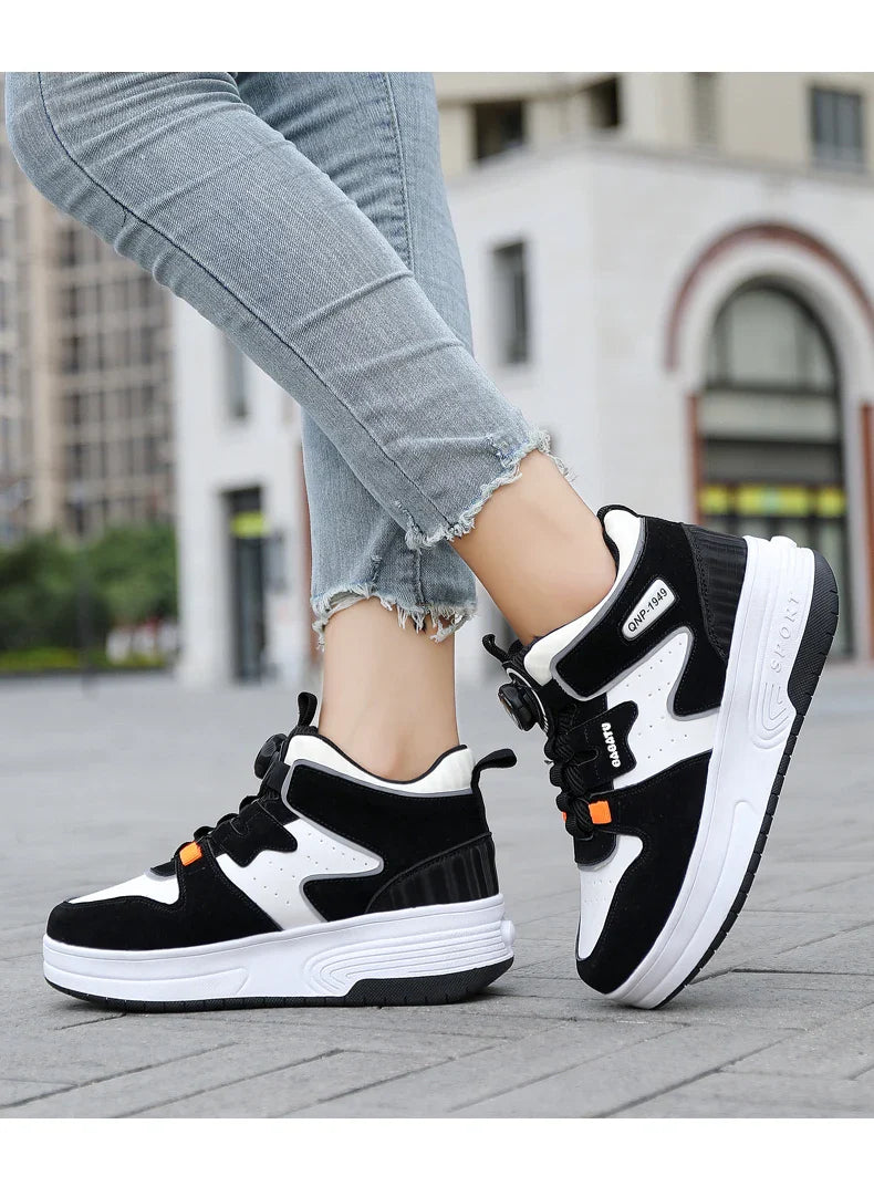 Children Junior Roller Skate Shoes Kids Sneakers with Two Boys Girls Wheels Shoes Running Adult Casual Boys Shoes size 31-42