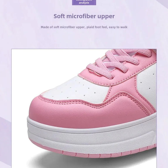 Magic Roller Skates Dual Wheel Slip-on Roller Skating Shoes 2024 New Spring Autumn Leather Surface Sports Shoes For Women Kids