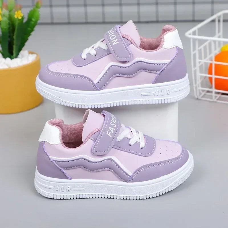 Girl's Fashion Non-slip Sneakers Purple New Casual Shoes Students Running Shoes Kids Children Girls Breathable Outdoor Shoes