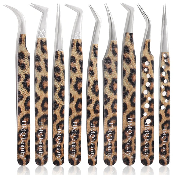 1Pcs Leopard Lash Tweezers Stainless Steel Superhard Tweezer 3D Volume Accurate Anti-Static Eyelash Extension Clip