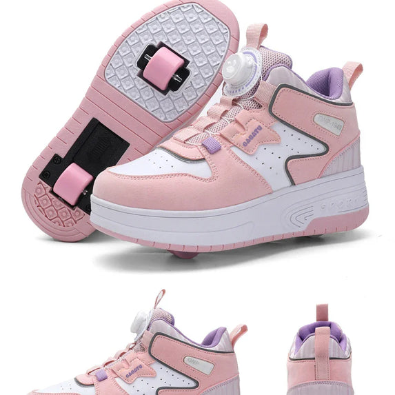 Children Junior Roller Skate Shoes Kids Sneakers with Two Boys Girls Wheels Shoes Running Adult Casual Boys Shoes size 31-42