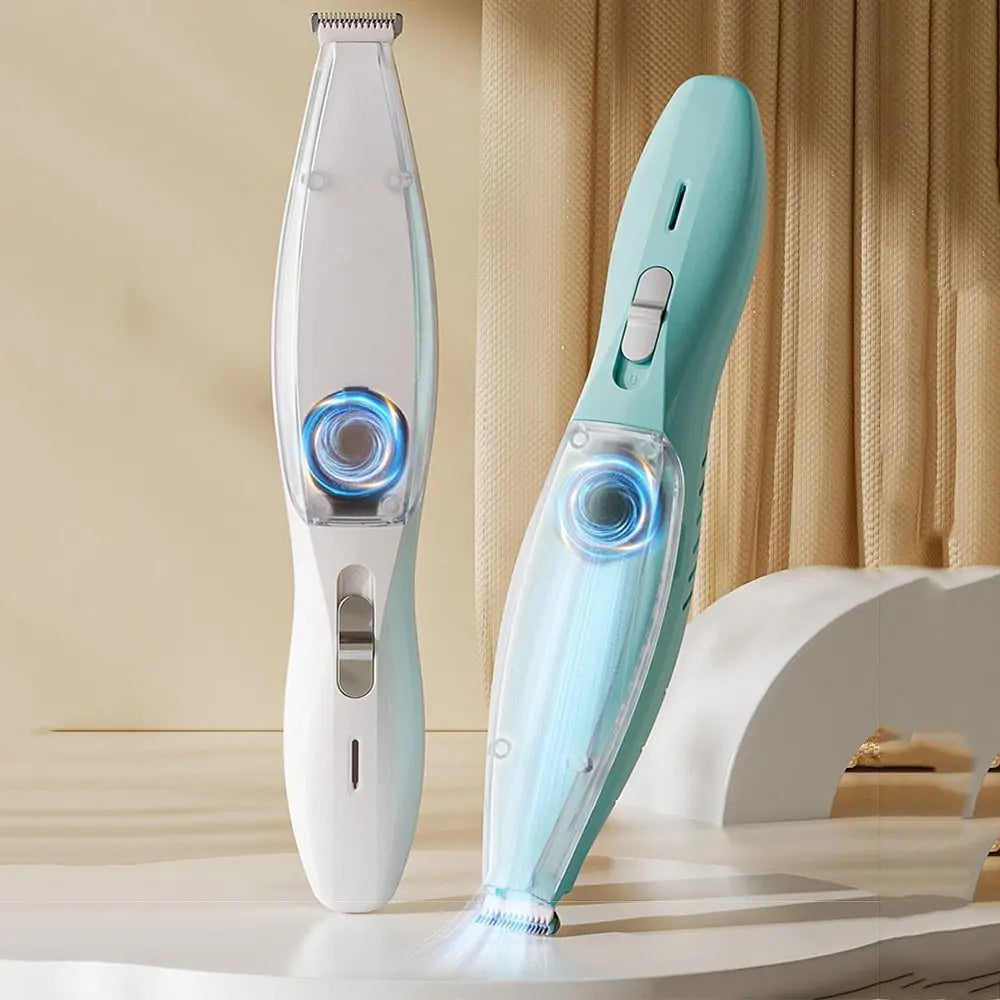 With Vacuum Pet Paw Hair Clipper 2 Modes Waterproof Dog Grooming Trimmer with Clean Brush Clear Bin Cats Foot Hair Remover