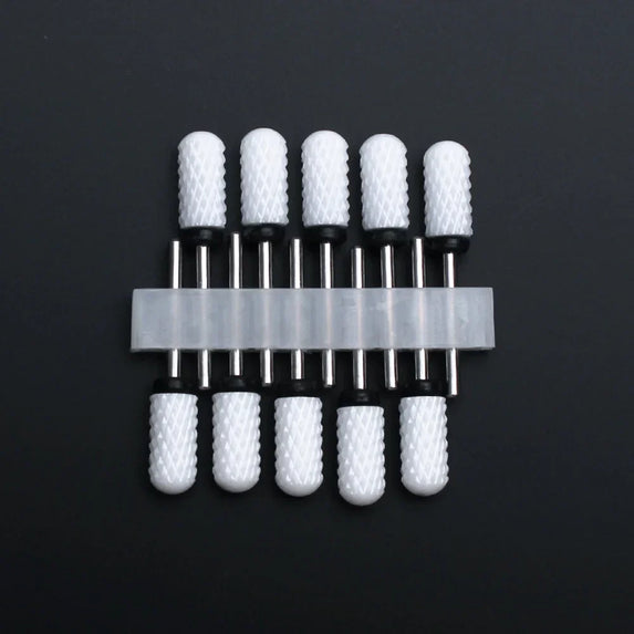 10pcs Ceramic Nail Drill Bits Set Milling Cutter for Manicure Drills Electric Nail Files Cuticle Remove Nail File Art Tools