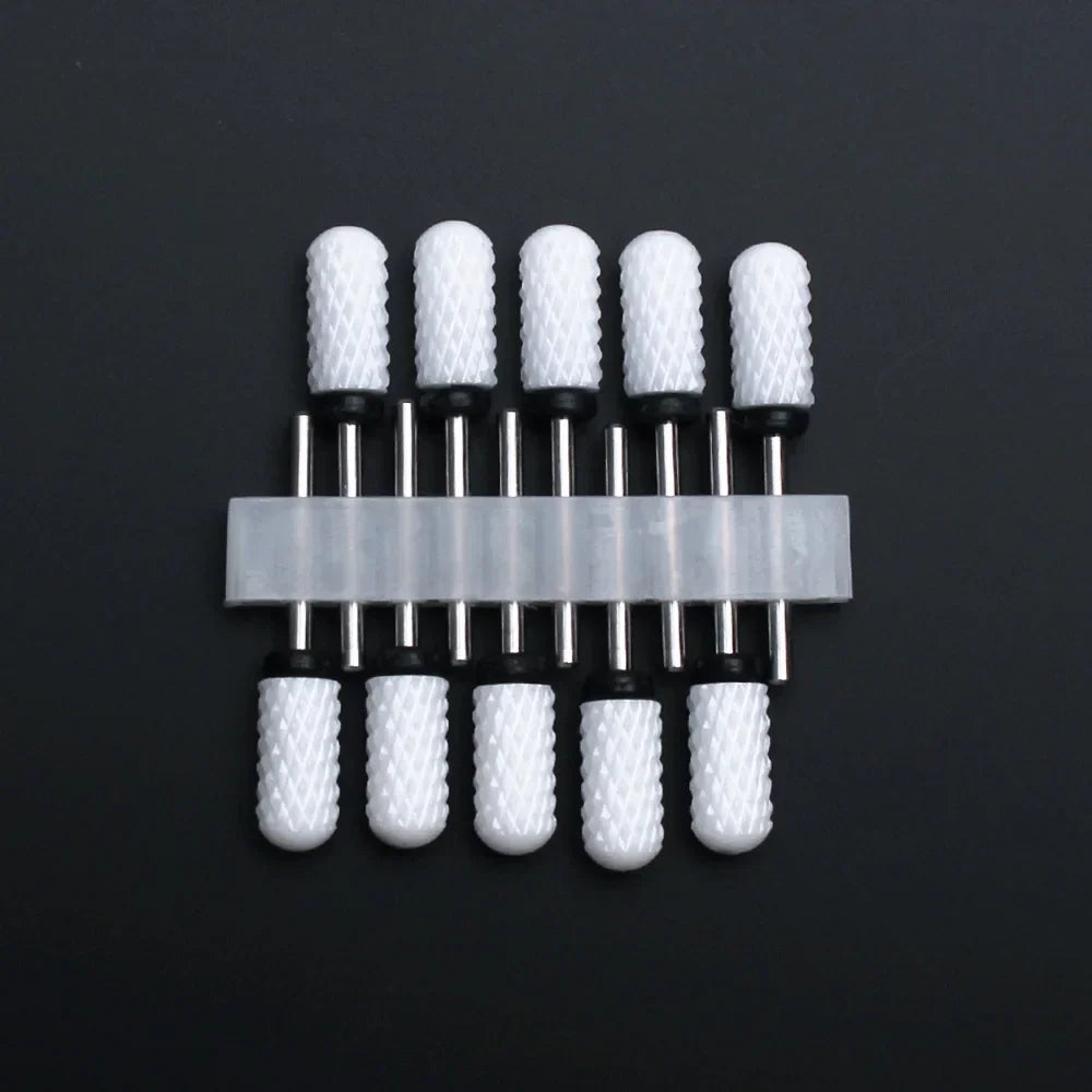10pcs Ceramic Nail Drill Bits Set Milling Cutter for Manicure Drills Electric Nail Files Cuticle Remove Nail File Art Tools