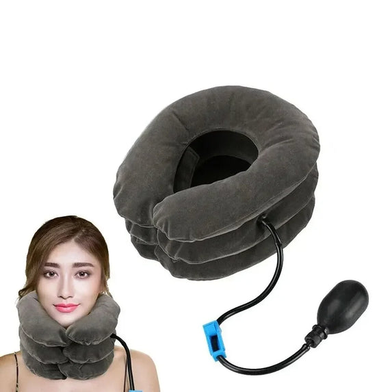 Neck Support Cushion Inflatable Air Cervical Neck Traction Device Pain Stress Relief Tractor Support Massage NECK Pillow
