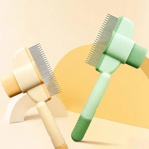 Pet Shedding Comb with Release Button Cat Dog Hair Grooming And Care Comb Long/Short Hair Remover Brush Pet Cleaning Supplies