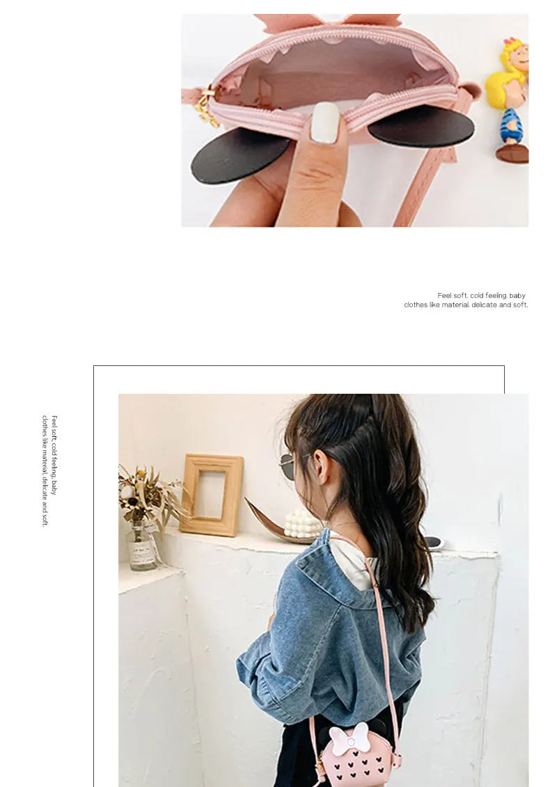 Women Fashion Cute Cartoon Mini Bag Portable Travel Crossbody Bag Simple Adjustable Shoulder Bag