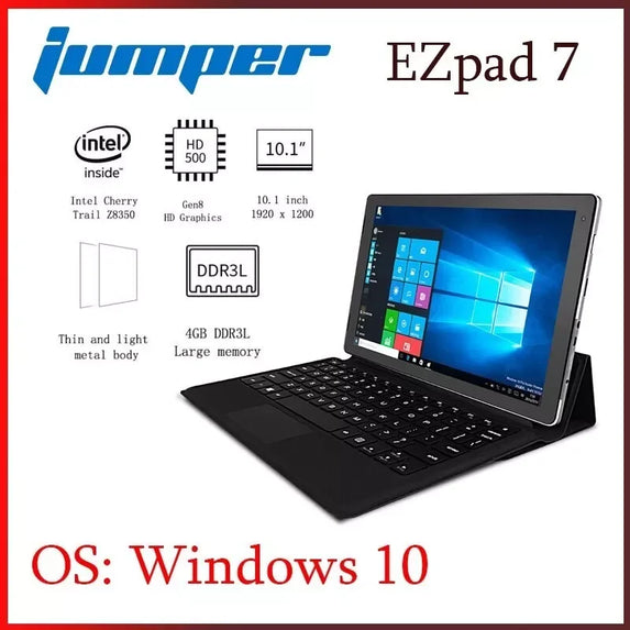 4GB RAM 64GB ROM EZPAD7 64bit Windows 10 Tablet 10.1 INCH 1920*1200 IPS HDMI Port 1*USB 3.0 Quad Cores Intel Atom x5-Z8350 CPU