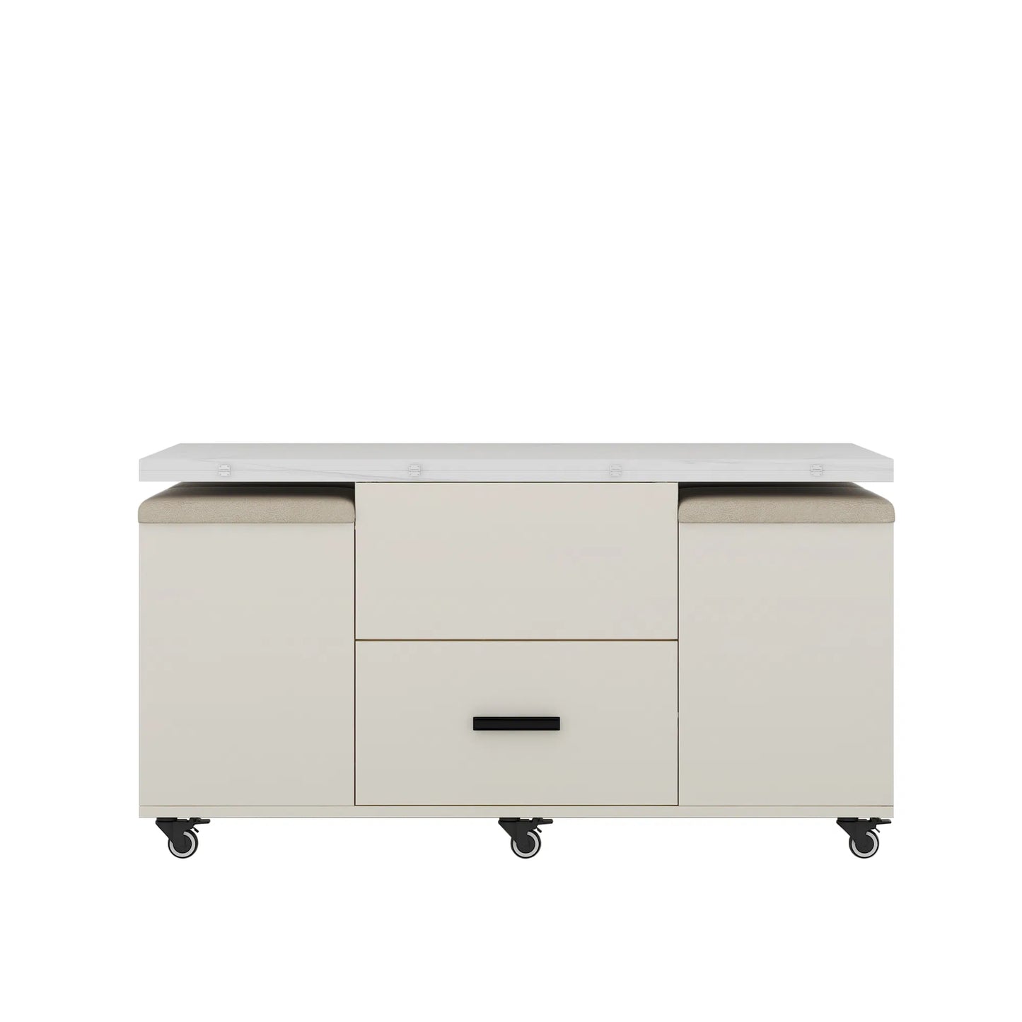 Space-Saving Expandable Table: 4-Stool Set with Hidden Storage