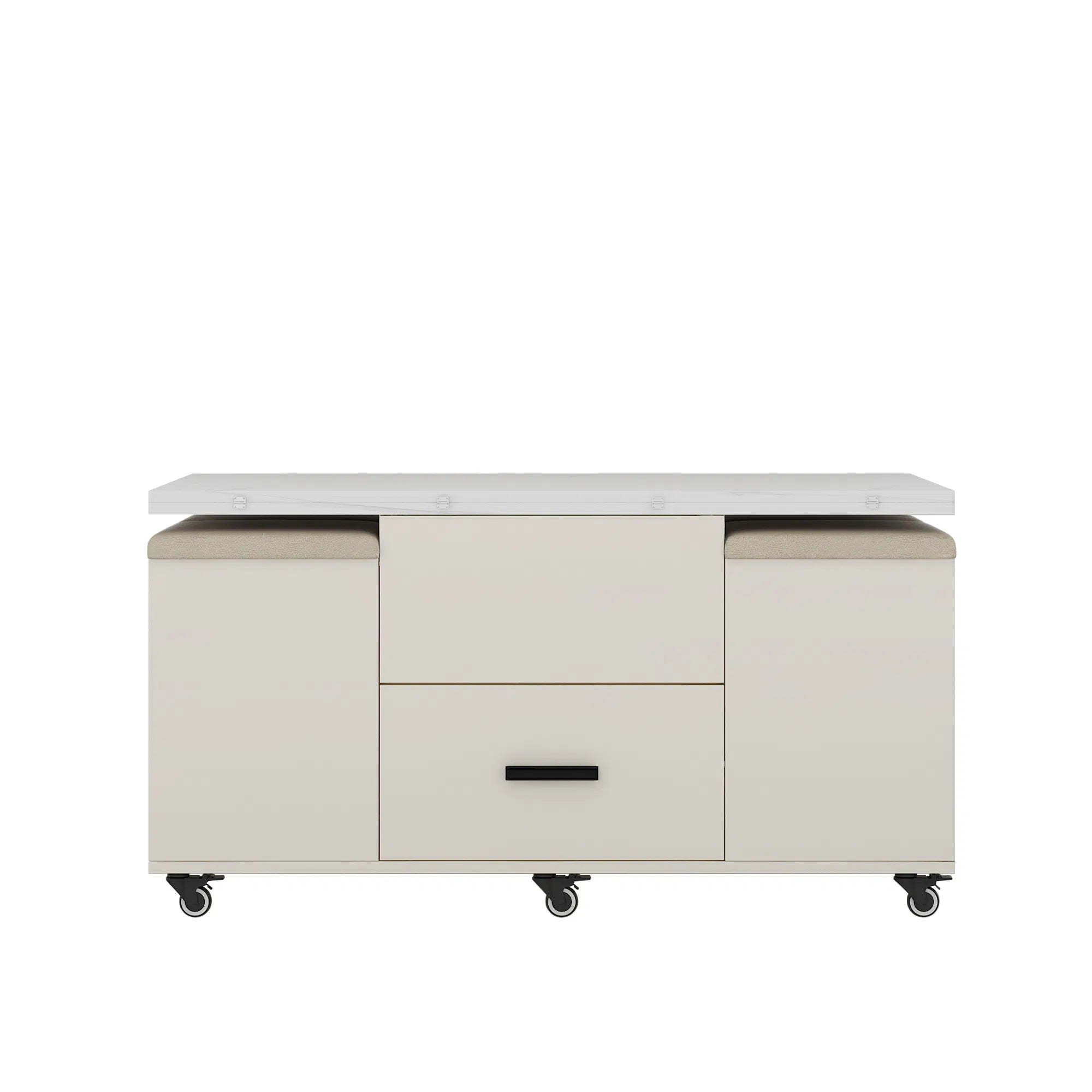 Space-Saving Expandable Table: 4-Stool Set with Hidden Storage