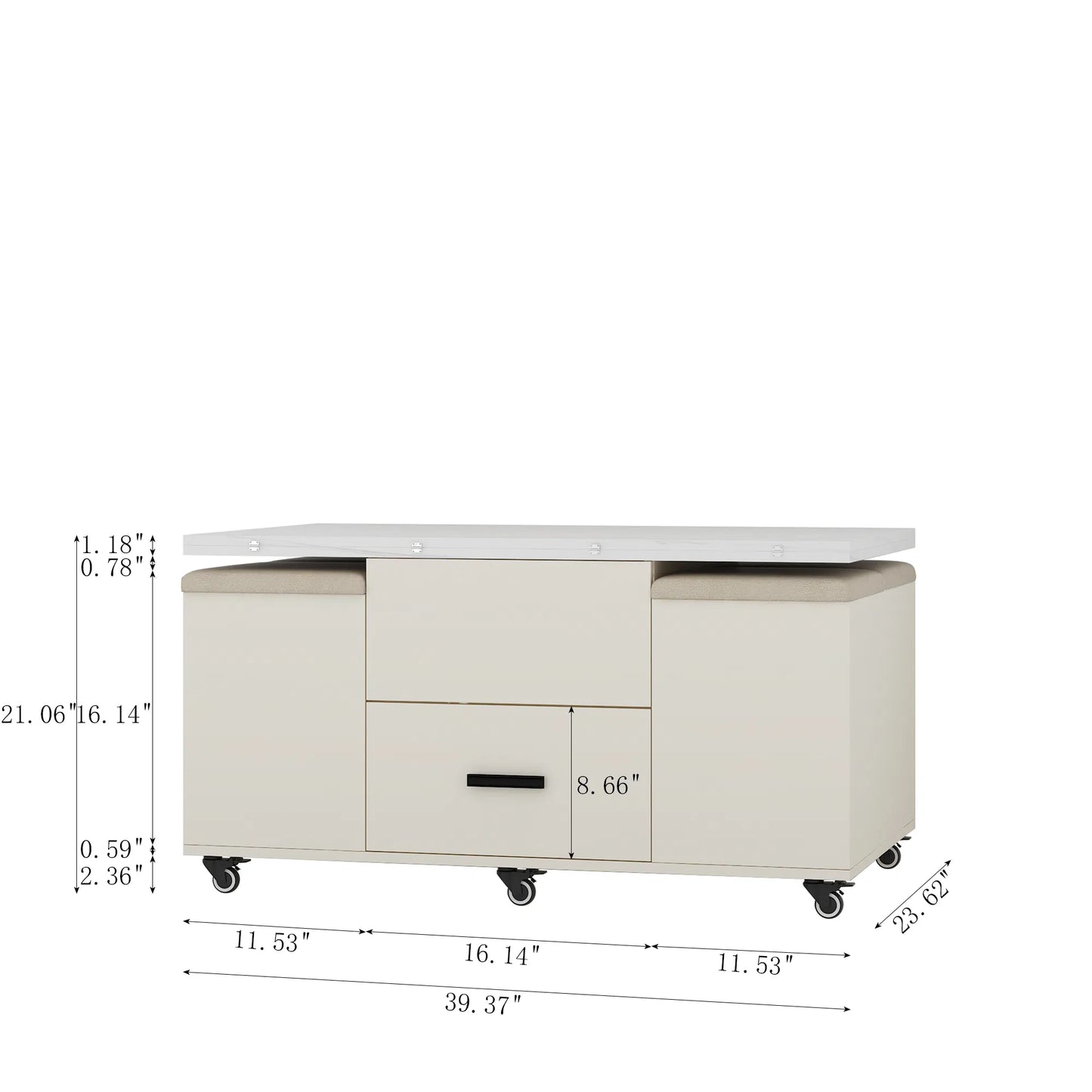 Space-Saving Expandable Table: 4-Stool Set with Hidden Storage