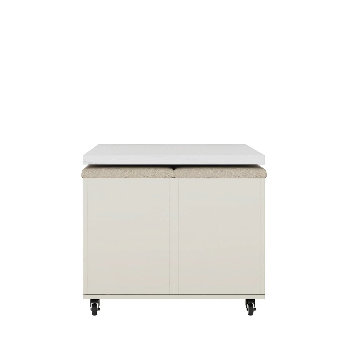 Space-Saving Expandable Table: 4-Stool Set with Hidden Storage